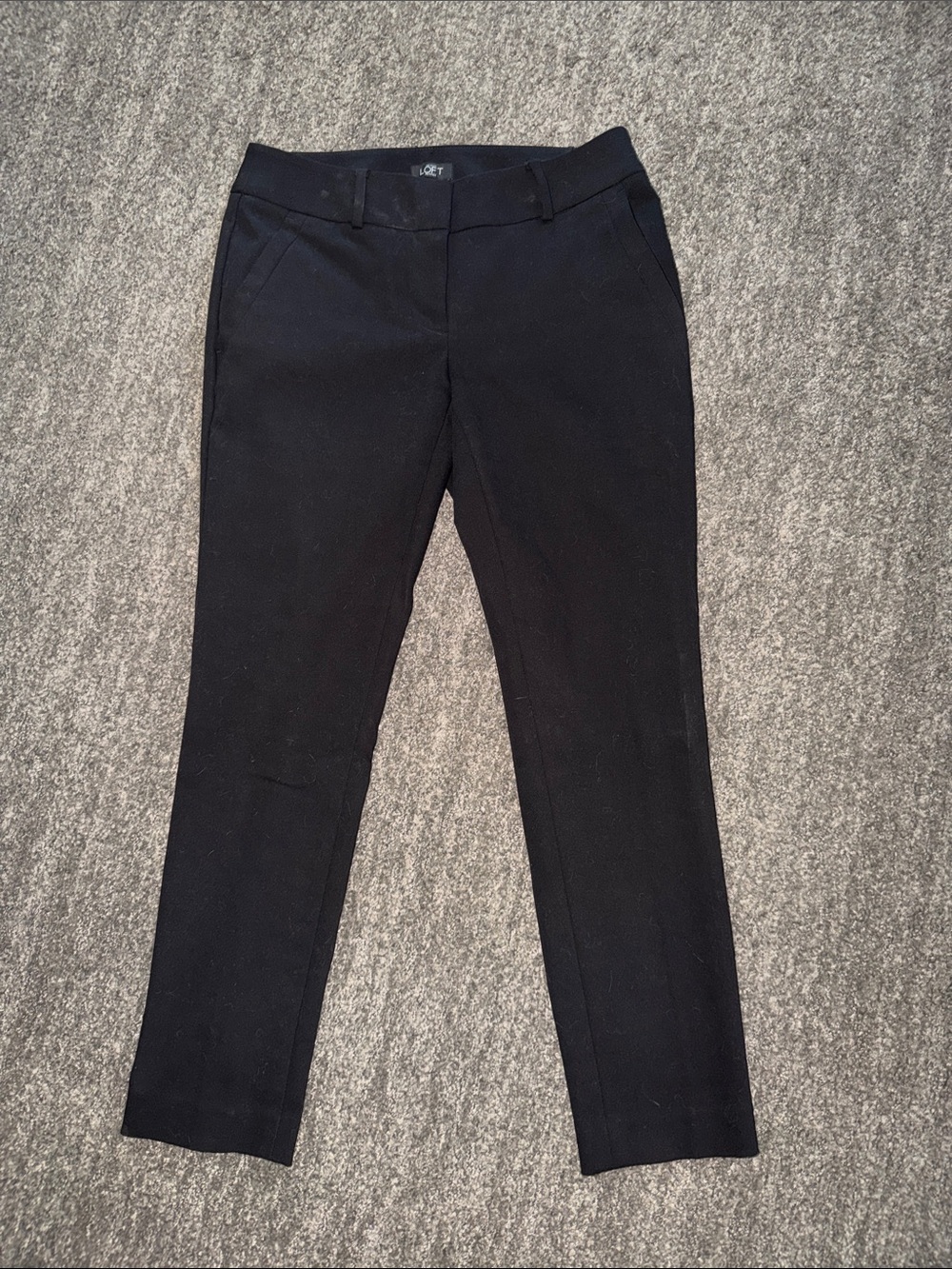 LOFT Black Tailored Slim Cotton Dress Pants